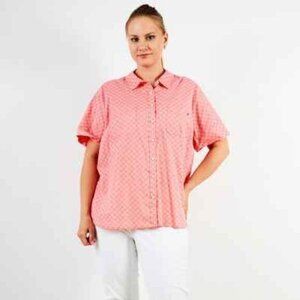 “NWOT" Tommy Hilfiger‎ Short Sleeve All Over Print Button-Down Shirt- Size 1X